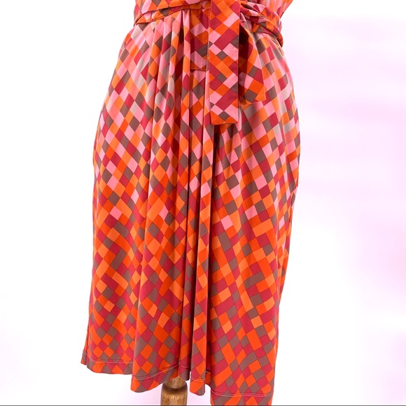 BCBG Max Azria Orange Diamond Print Ombré Dress - Picture 4 of 8